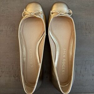 Jack Rogers Metallic Gold Flats